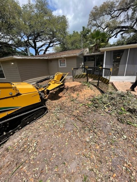 Vermeer SC40TX grinding stump beside home